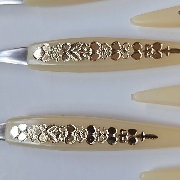 Vintage Japan Stainless Appetizer Mini Forks Set of 12 hors d'oeuvres Cocktails - Picture 10 of 15
